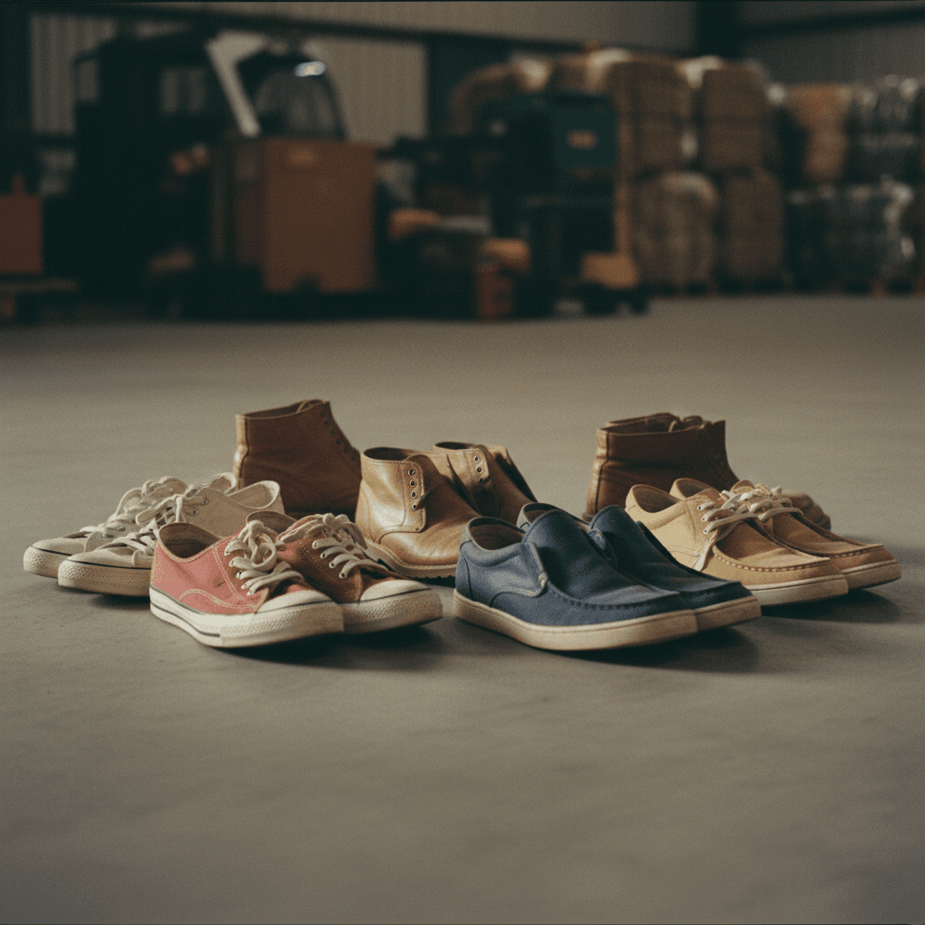 Clean used shoes ready for resale