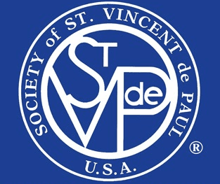 Blue logo for Society of St. Vincent de Paul U.S.A. with stylized SVdP initials.